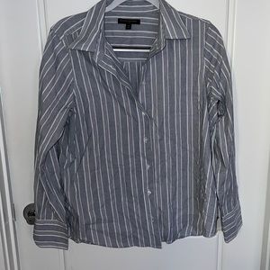 Blue and White Button Down Collared Shirt